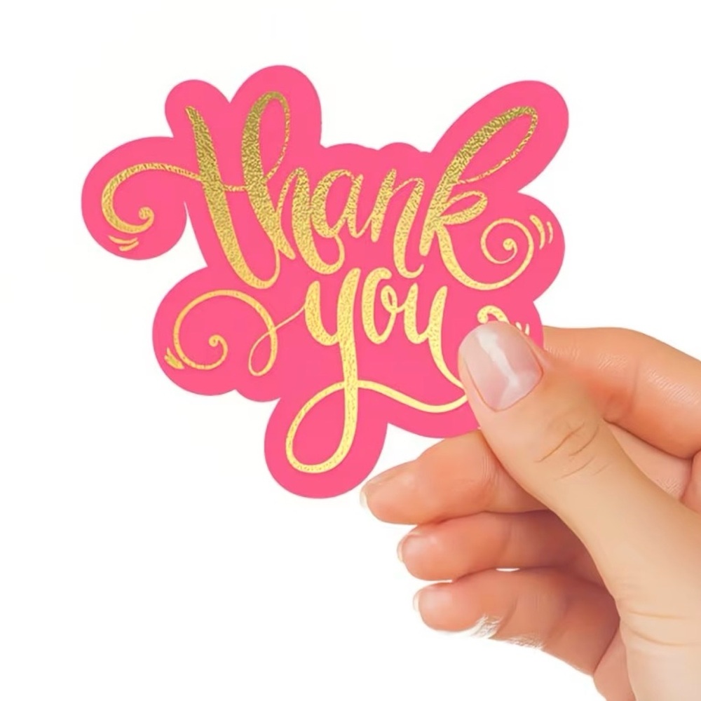50 Thank You Cards & 500 Thank You Stickers - Picture 3 of 7